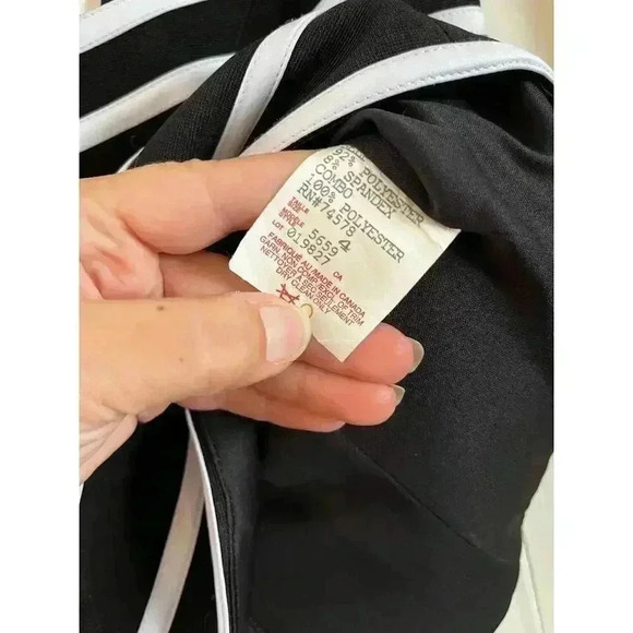 Vintage CACHE Womens White Black Square Neck Bustier Top Size 6 Evening Striped - Picture 4 of 5